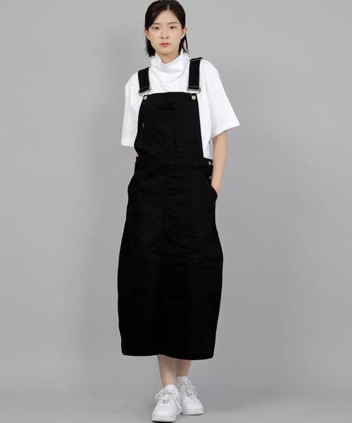 Seinteukeulu Wide Dome Overalls Skirt Wds-611 Black