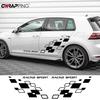 Volkswagen Racing Checkered Door Decals for POLO, Golf, CC, GTI-R