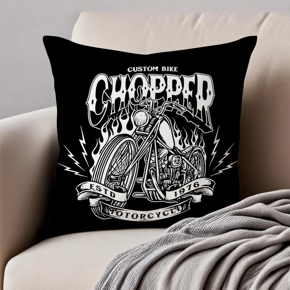 WWest Coast CChoppers Cushion Cover Pillowcase Antidustmite Invisible Zipper Short Plush Sofa Cushion