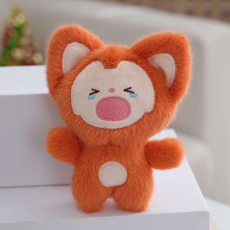 Cute Adorable Small Fox Plush Pendant Keychain Doll Stuffed Animal Toy For Bags