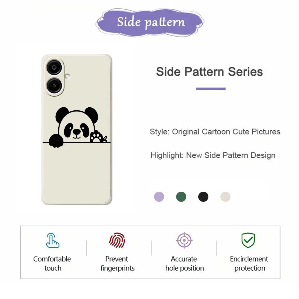 For Samsung Galaxy A07 4G Case Panda Head Pattern Printing Straight Edge TPU Phone Back Cover