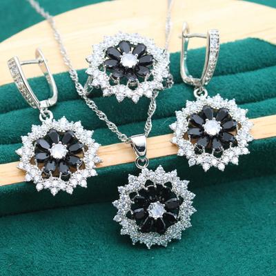 Europe and The United States Hot Anti Allergy AAA Zircon Necklace Earring Ring Jewelry Set