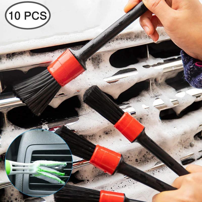 17Car Beauty Car Wash Detail Brush Electric Drill Brush Motorcycle Gloves Air Outlet Brush Suit