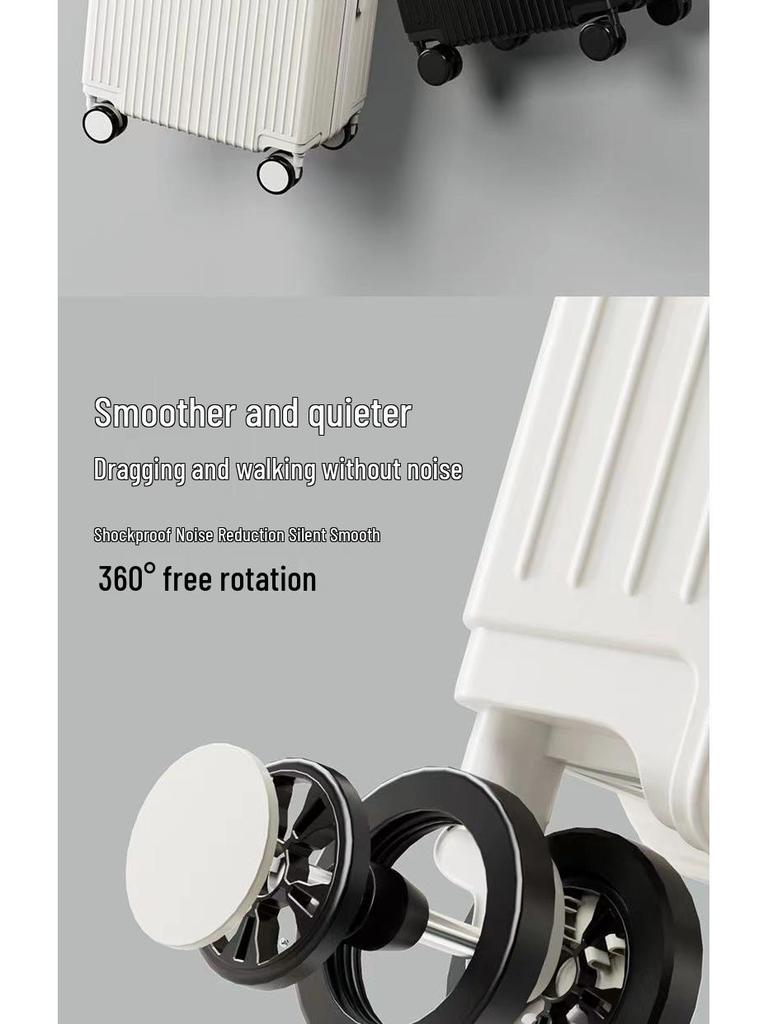 Retro Trolley Suitcase with Universal Wheels & Combination Lock - Durable, Large Capacity for Women, Men, Students