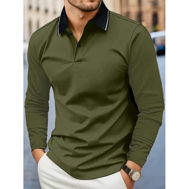 2026 New Men's Hot-selling New Long-sleeved POLO3D Digital Printing Simple Versatile Lapel Casual POLO Shirt