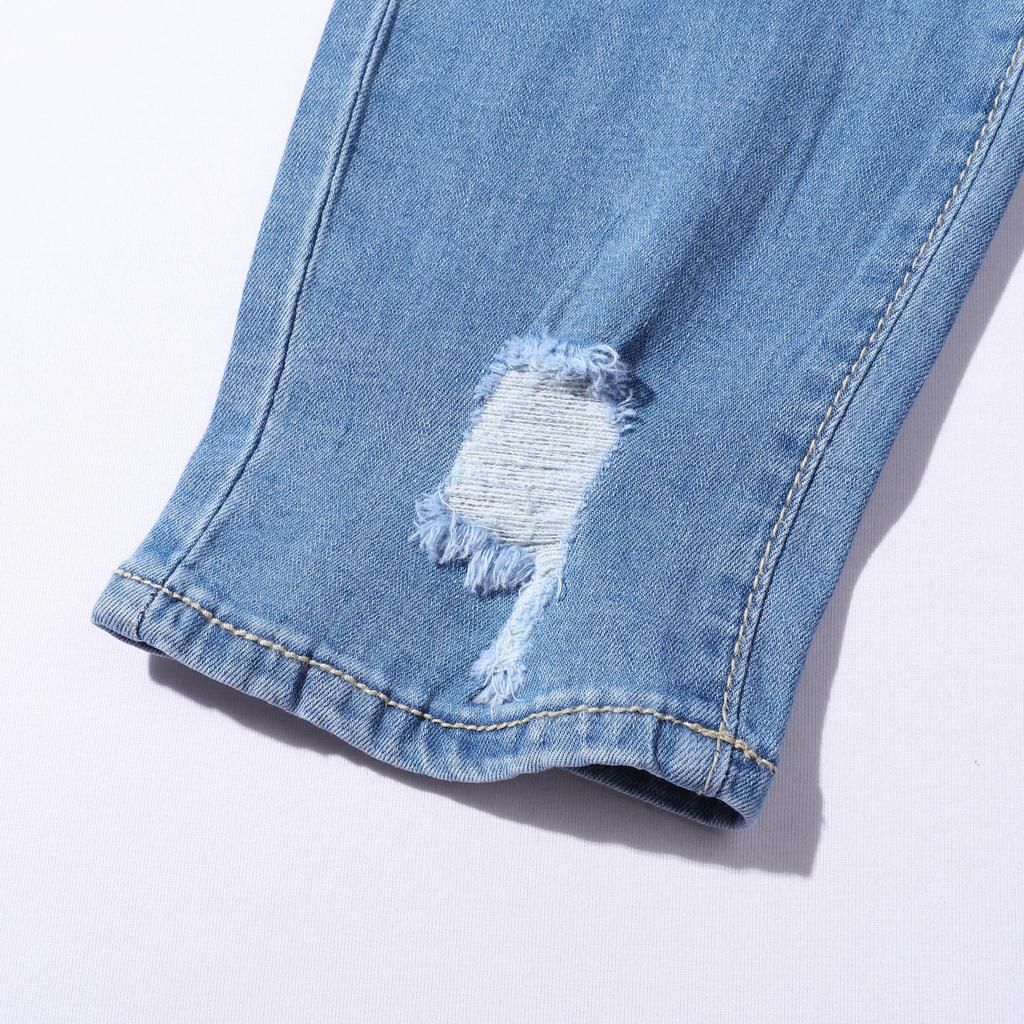 Blugi de modă pentru bărbați de primăvară cu găuri și blugi subțiri la modă