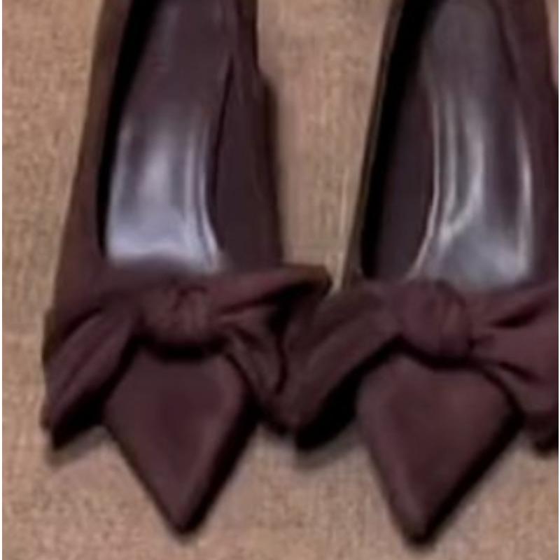 New Women's Trendy Shoes Bow Tie Slim High Heels Sexy Black Elegant Shoes Fairy Style Comfort Ladies Pumps Zapatos Mujer