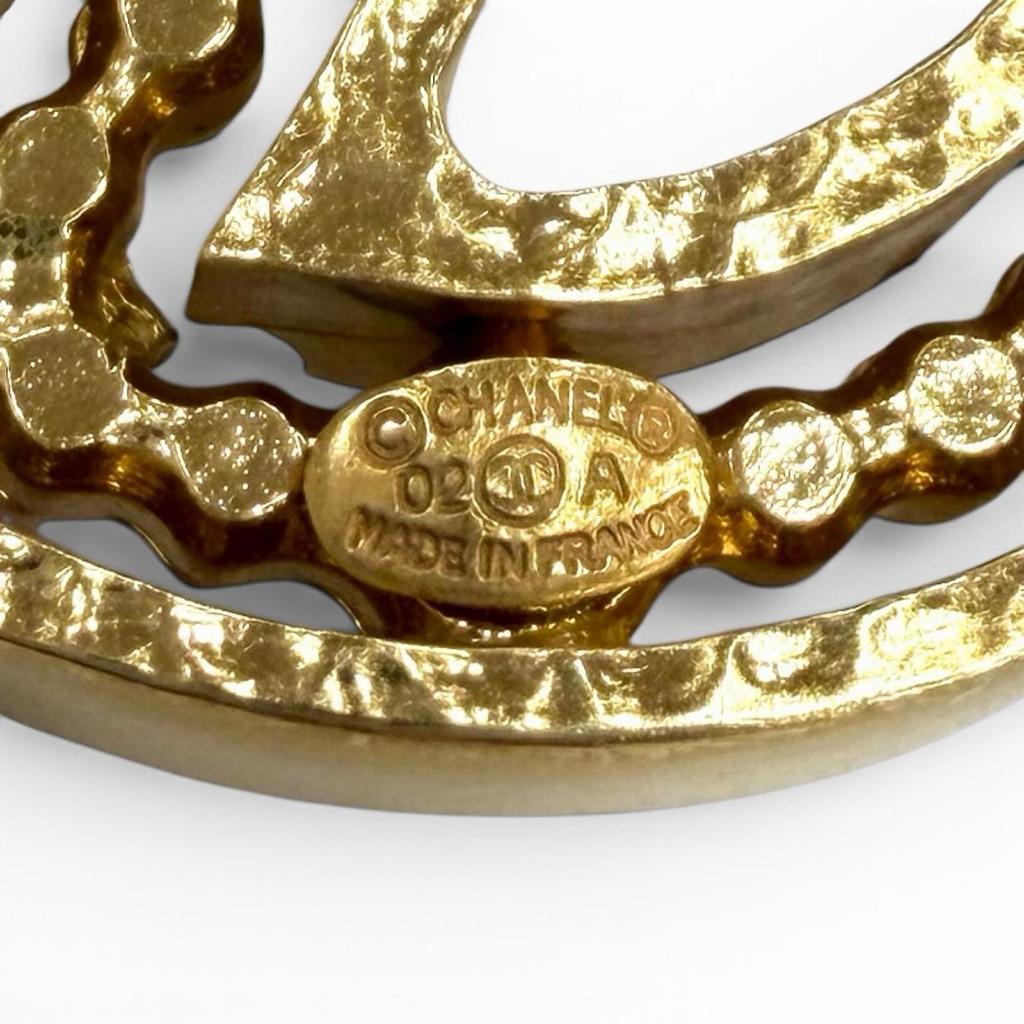 Excellent CHANEL Brooch COCO Mark design gold Women 02A Used