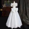Satin Wedding Dress 1011 New Bride Light Main Wedding Dress French Retro Court Style Atmosphere Simple and Complete Go Out Dress