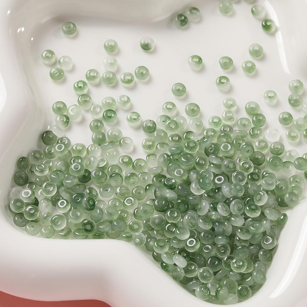 100pcs/lot 2x4mm Ice Seed Gradient Glass Beads Round Beads Colorful Uniform Rice Shape for DIY Handmade Jewelry Bracelet Making