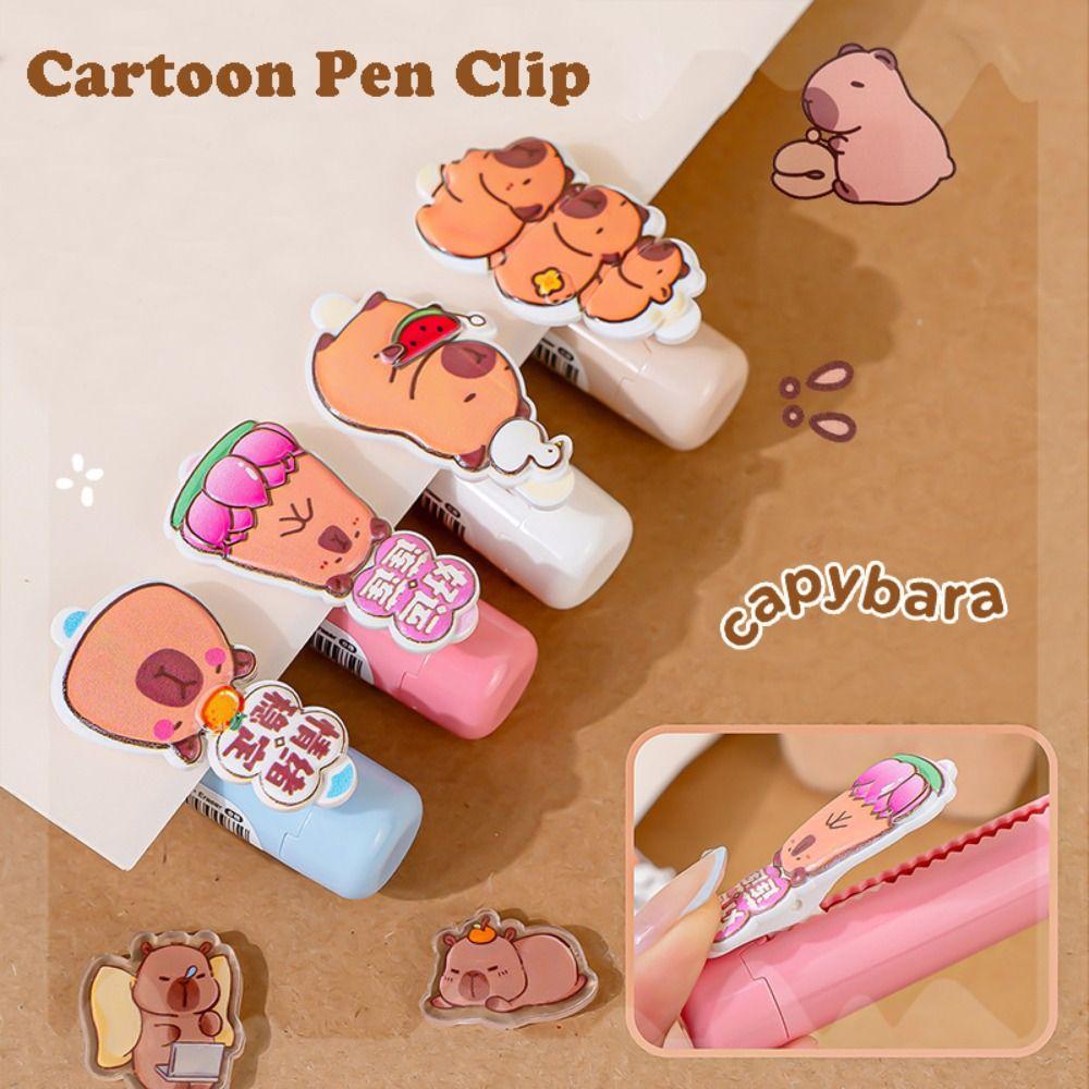 1pc New Capybara Rubber Eraser Cartoon Push-pull Design Silicone Eraser Gift Pen Type Eraser School Supplies