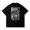 Herren EVA Evangelion T-Shirt Japanischer Anime Unisex Baumwolle Grafikdruck Übergroß Kurzarm Streetwear Sommer Lässig Fitness