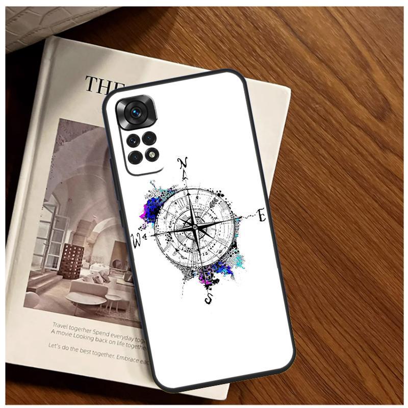 Compass Case For Xiaomi Redmi Note 13 14 9 10 11 12 15 Pro Plus Cover For Redmi 15 C 14C 10C 12C 13C