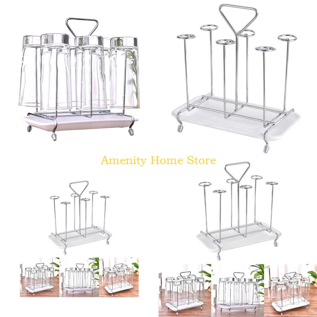 

F26C Simple Water Cup Drainage Rack Adjustable Cup Drainer Clean Shelves Organized Cup Drying Stand Rack for Tabletop Desktop CN