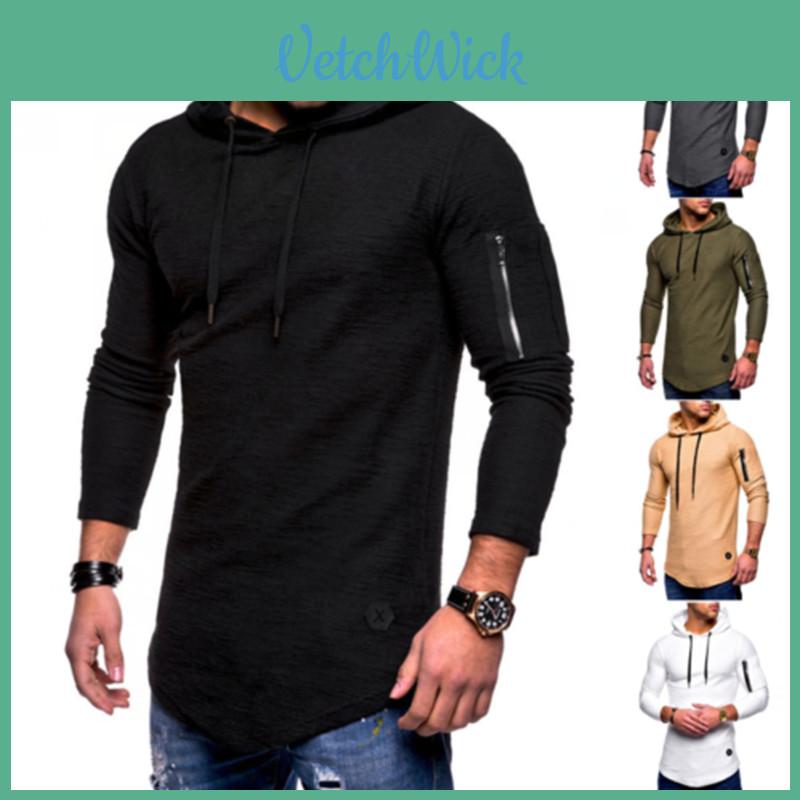 Men's Gym Slim Fit Hoodie With Drawstring And Zippered Arm For Maximum Style