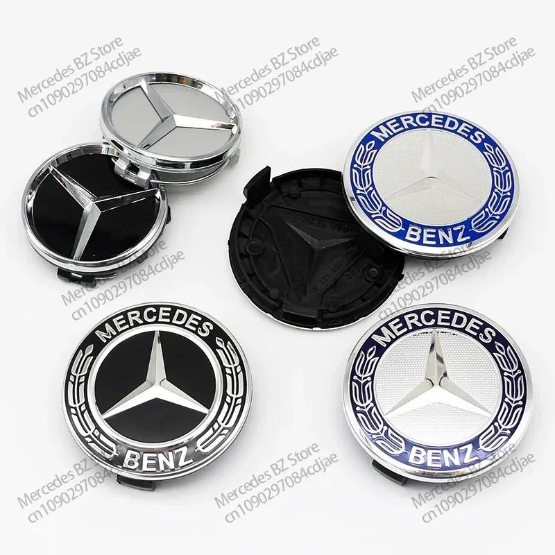 C200 E200 For Mercedes Benz 4PCS 75mm 60mm Car Wheel Center Hub Caps Cover for Mercedes Benz AMG B/C/E/S Class A Class GLC GLK C
