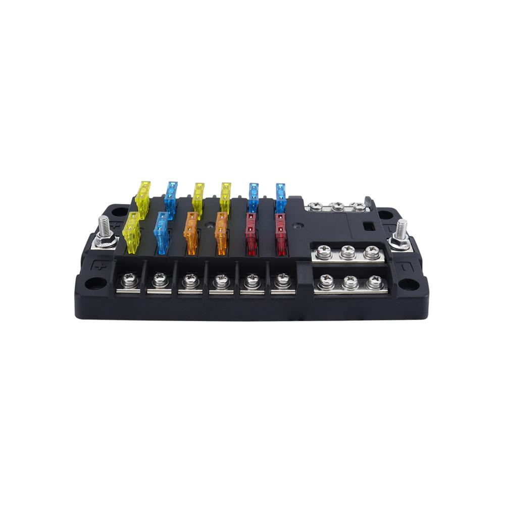12 Way Circuit Blade Fuse Box Holder Block 100A 32V For Car Truck RV Boat Marine