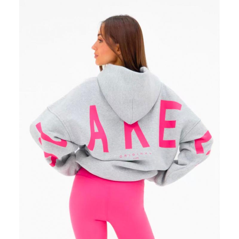 TK Women's and Men's Letter Print Hooded Sweatshirt Sports Pullover