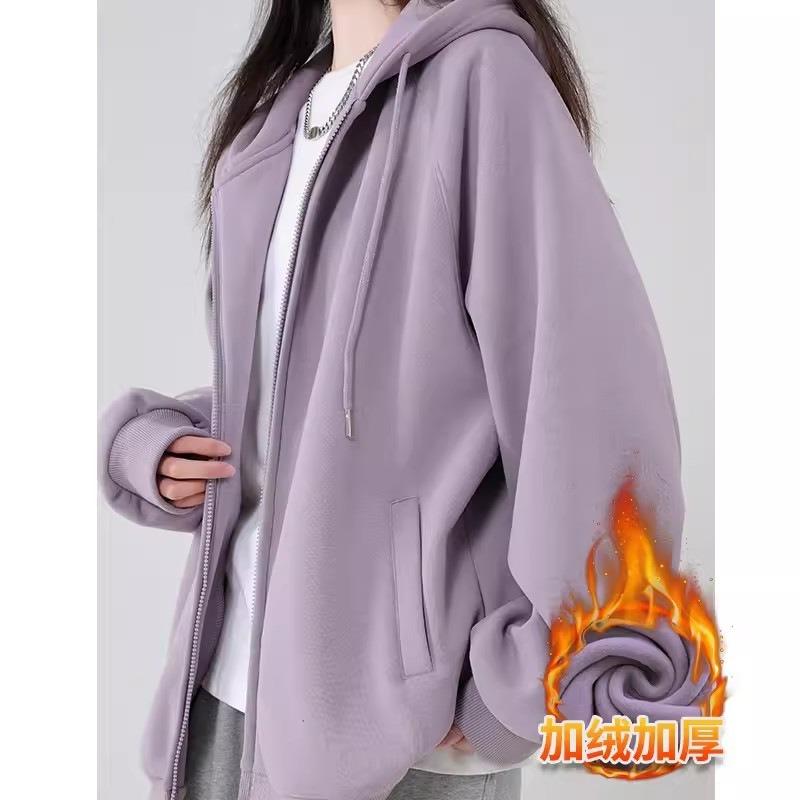 Blauer Kapuzenpullover Jacke Damen locker Oberteil Strickjacke roher Herbst, lässiger Look