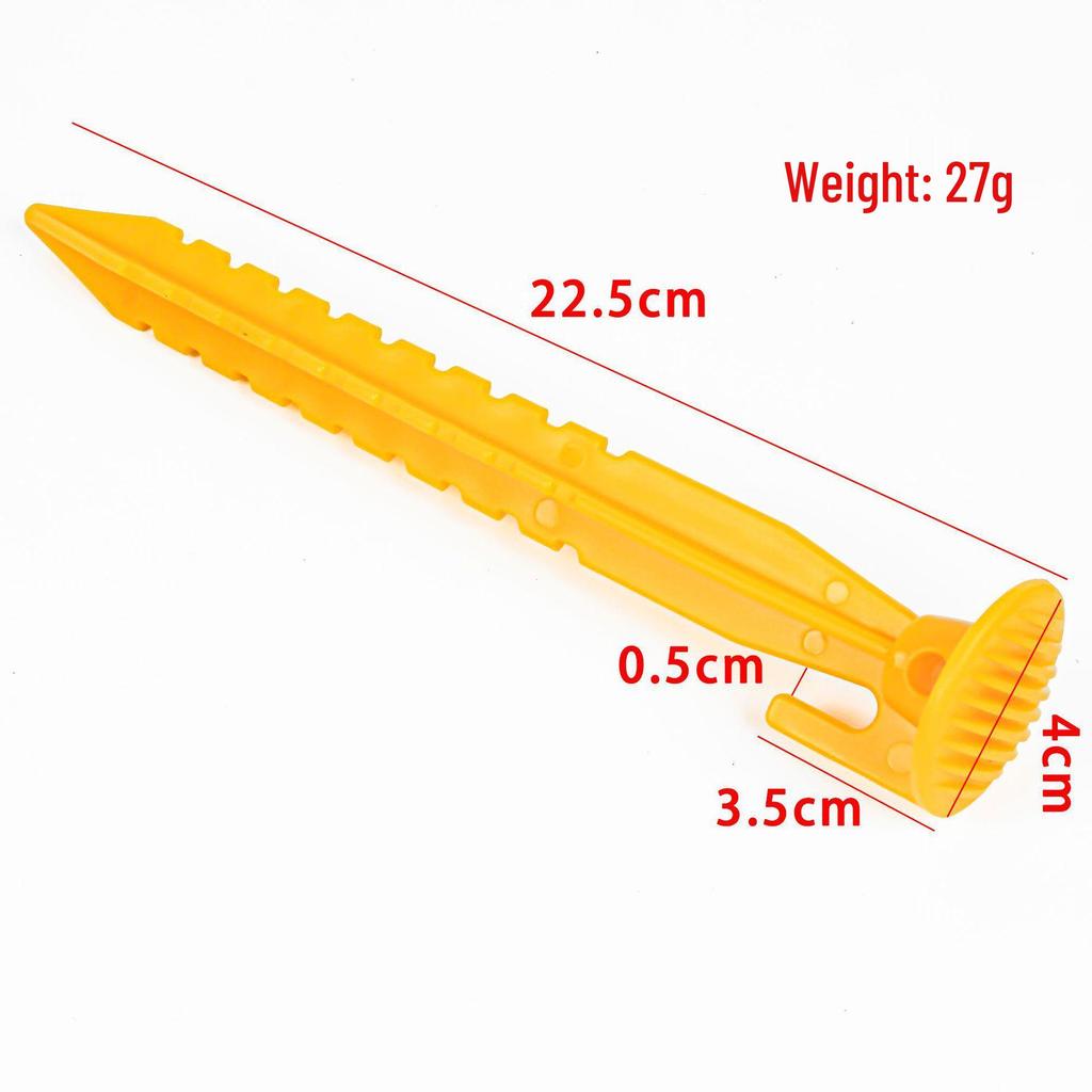 Outdoor Windproof Threaded Tent Pegs - Plastic Ground Pegs for Camping and Beach Awnings