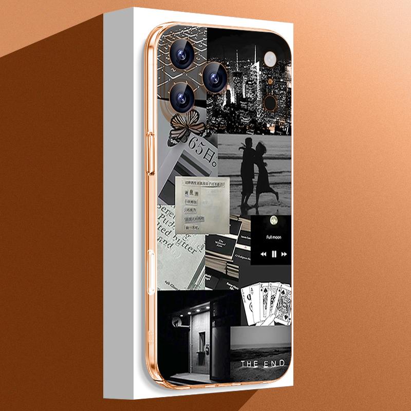 

Retro Collage Style Phone Case For iPhone 17 Pro Max Funda iPhone 16 15 14 13 Pro Max 11 Clear PC Back Slim Hard Cover iPhone 11 прозорий