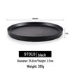 Japanese Style Black Melamine Round Flat Plate
