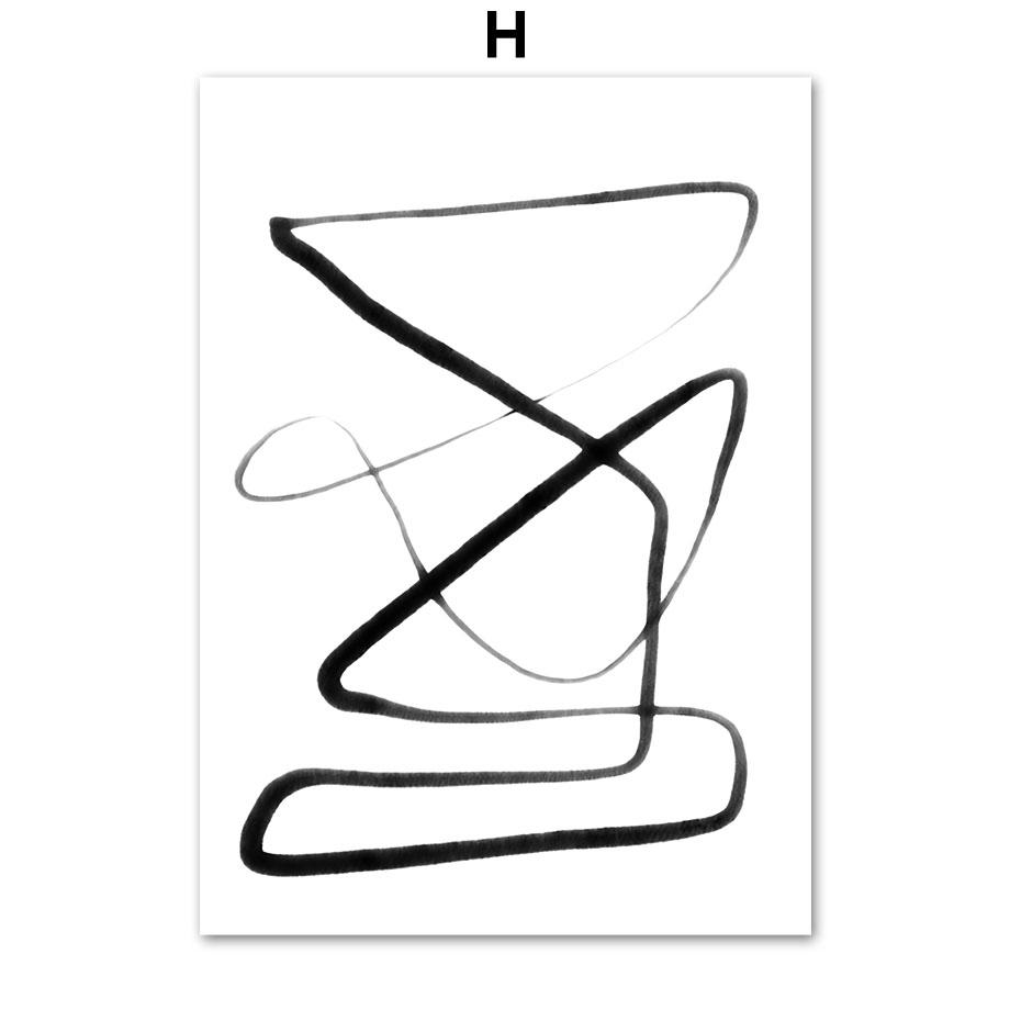 Modern Minimalist Style Abstract One Line Nordic Poster Gallery Wall Art Print Canvas Painting Decor Pictures For Living Room