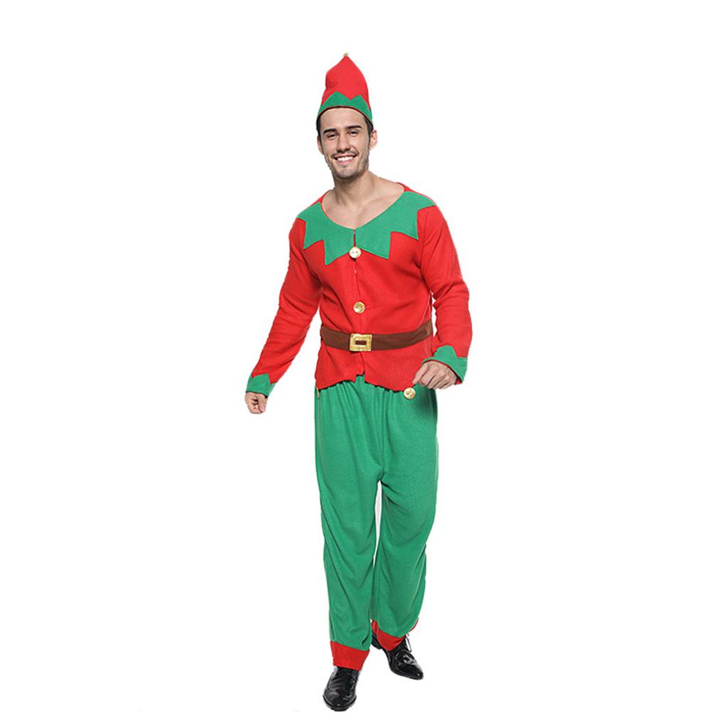 Christmas Elf Cosplay Set Including Elf Top, Trousers/Dress, Elf Hat, Children Elf Costumes, Adult Elf Cosplay Costumes