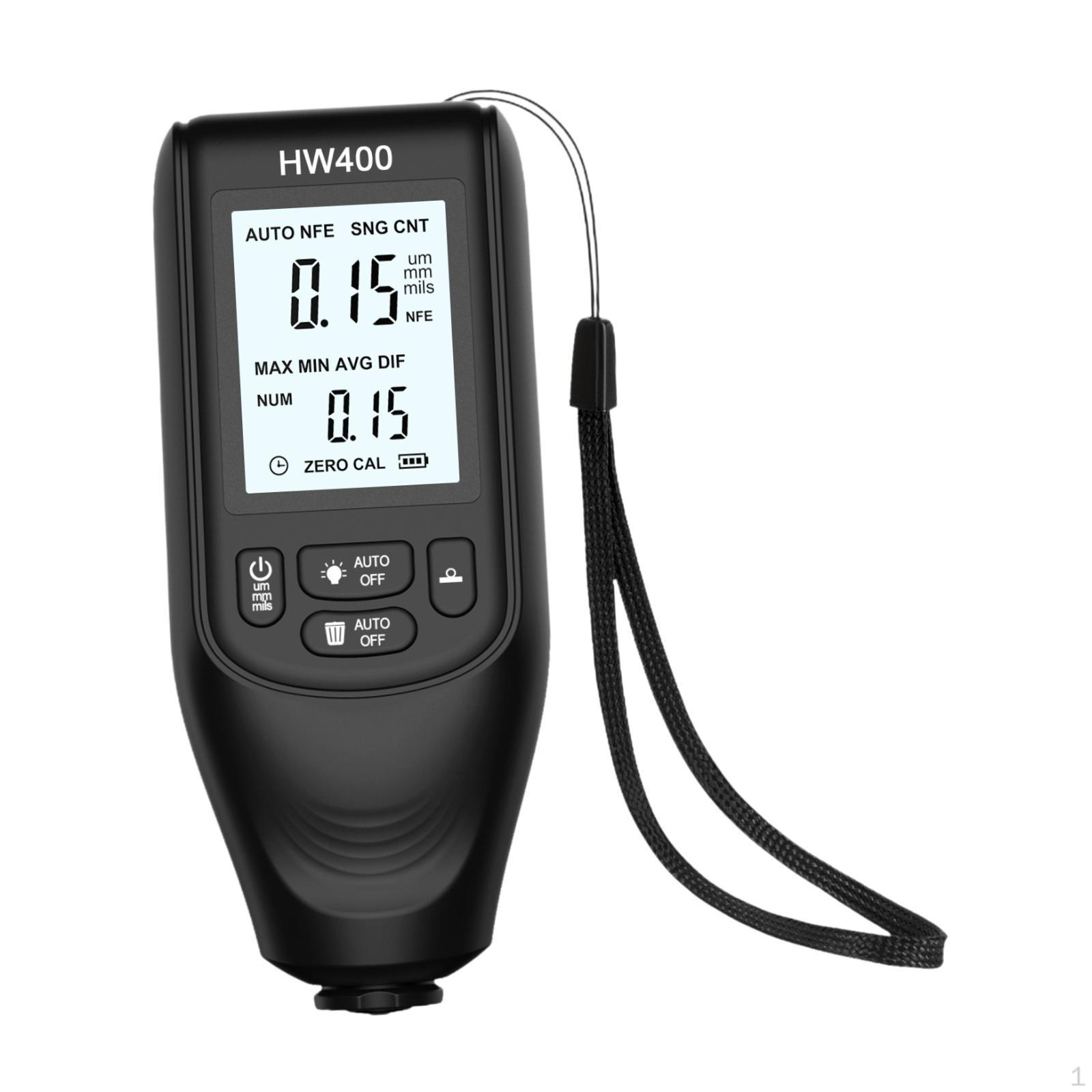 

Car Coating Thickness Meter Measuring 0-2000um Paint Film Tester for Manufacturing Used чорний
