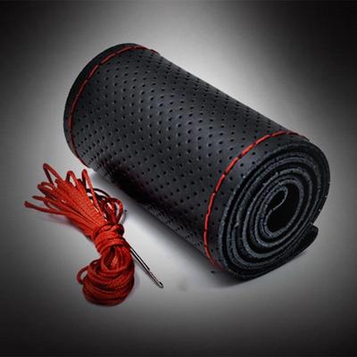 New 4 Color DIY Texture Soft Auto Car Steering Wheel Cover with Needles and Thread Artificial