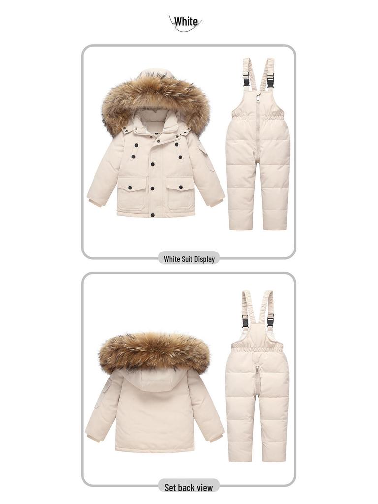 Thick Winter Down Jacket Set for Toddlers 1-3 Years - Unisex, Warm & Cozy Two-Piece Outfit