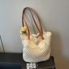 Large Capacity Knitted Bag Women's Summer New Woven Straw Bag Commuter Seaside Vacation Beach Bag