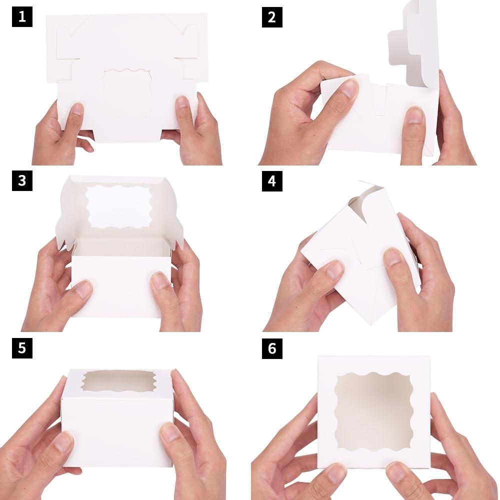 30pcs White Gift Boxes with Window Small Treat Boxes Gift Packing Box for Birthday Party Wedding Valentine's Day New Years Anniversaries Jewelry