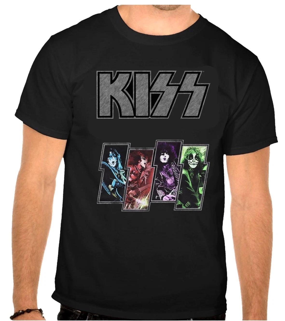 

Футболка черная с логотипом рок-группы KISS -1280- 4XL