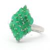 Emerald Marquise Ring, 925 Sterling Silver, Rhodium Plated Band, Stackable Wedding Ring