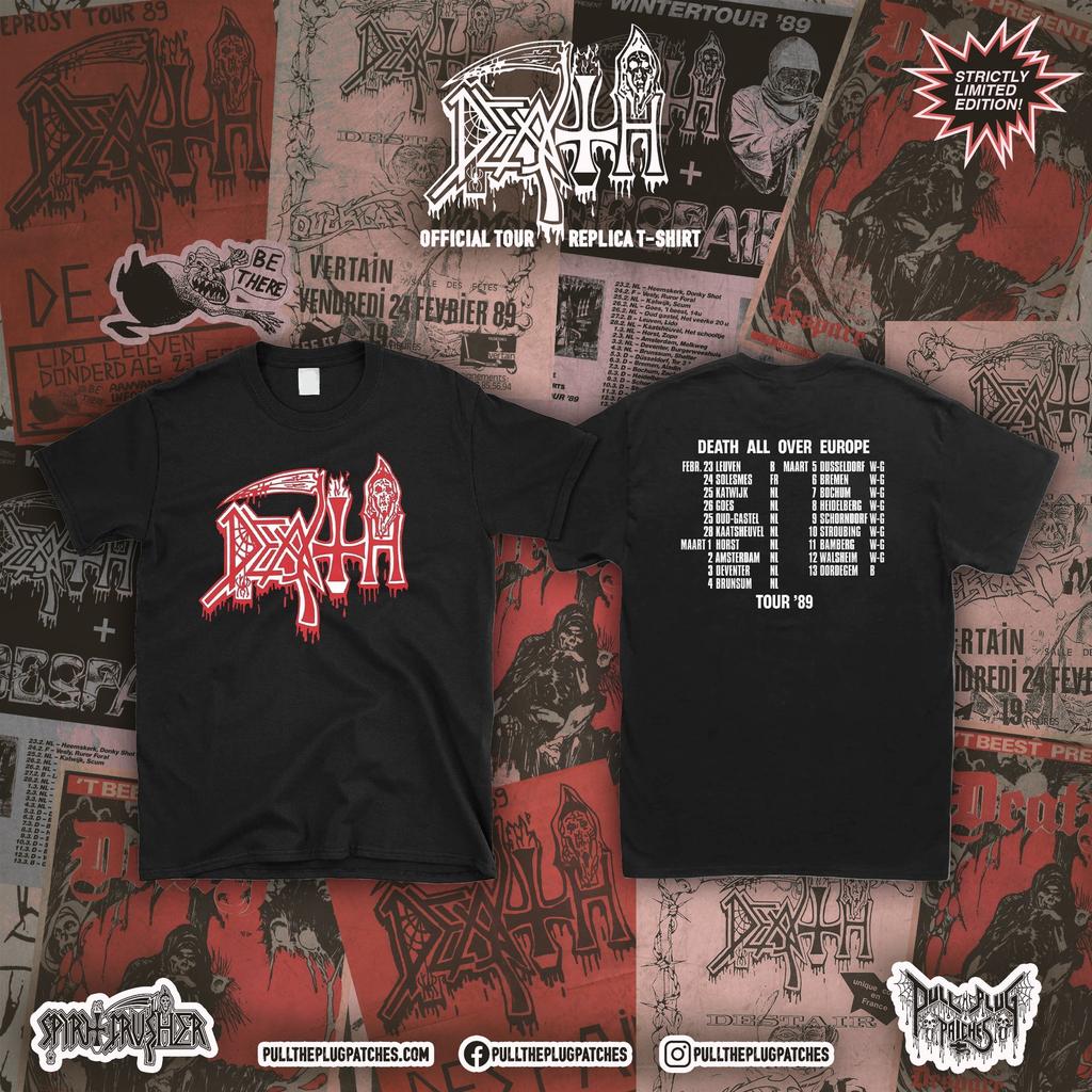 Death European Tour Replica Short Sleeve Shirt  Men Women Cotton Oversized Y2k Streetwear Short Seleeve High Quality Female Male Clothing
