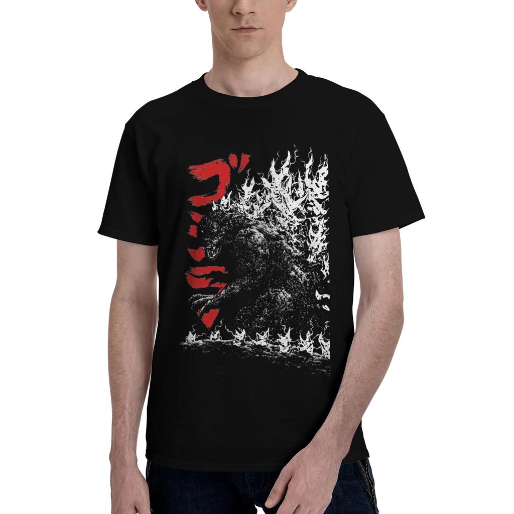 Men Cool Monster GGodzillas T Shirts Japan Monster Movie Cotton Clothes Novelty Short Sleeve Round Neck Tees TShirt