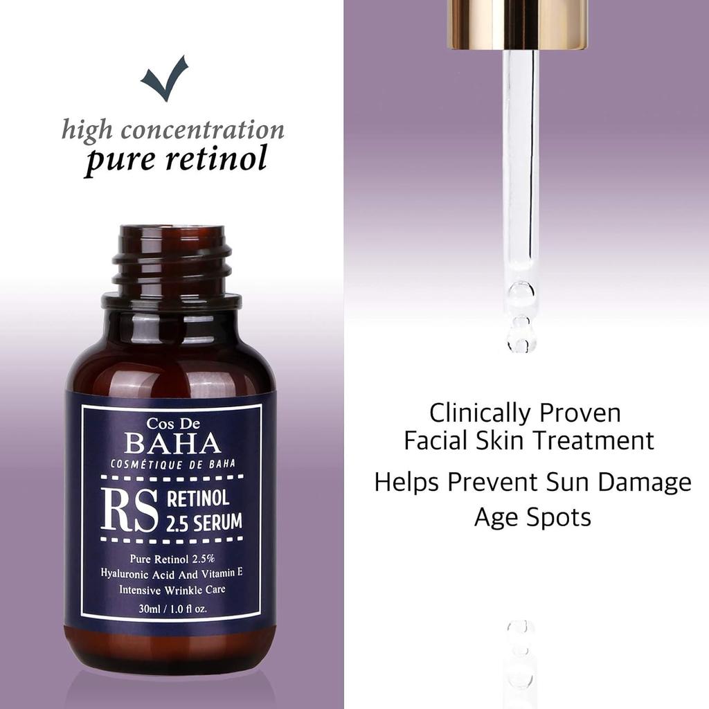 Cos De BAHA RS, Retinol 2.5 Serum, 1 Fl Oz (30 Ml)
