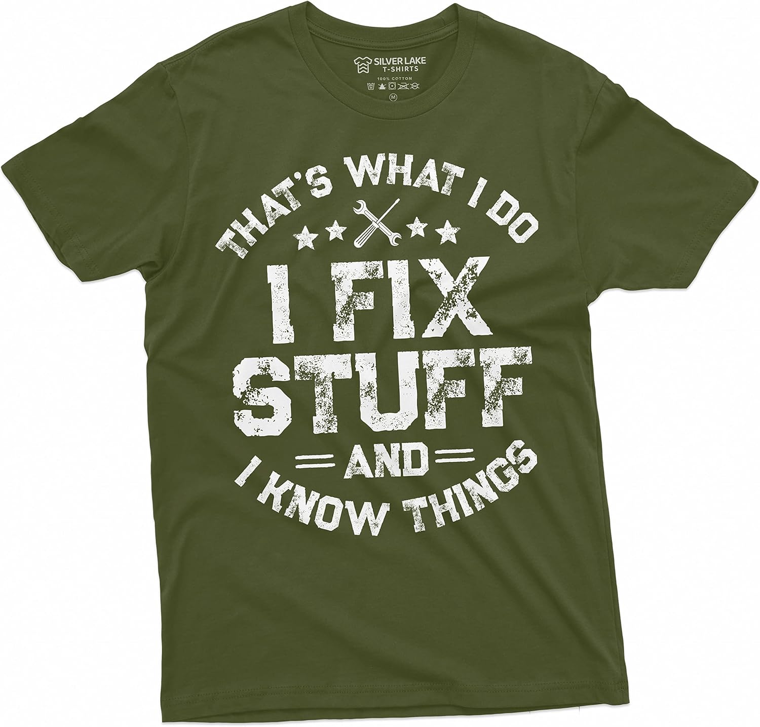 Men s Funny I fix Stuff T-shirt Mechanic Engineer Garage Tee Shirt (Small Military Green) S разноцветный