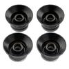 Musiclily Pro Left-Handed Inch-Size 2 Volume and 2 Tone Reflector Knobs for USA Les Paul and SG Guitars, Black/Silver Top (Set of 4)