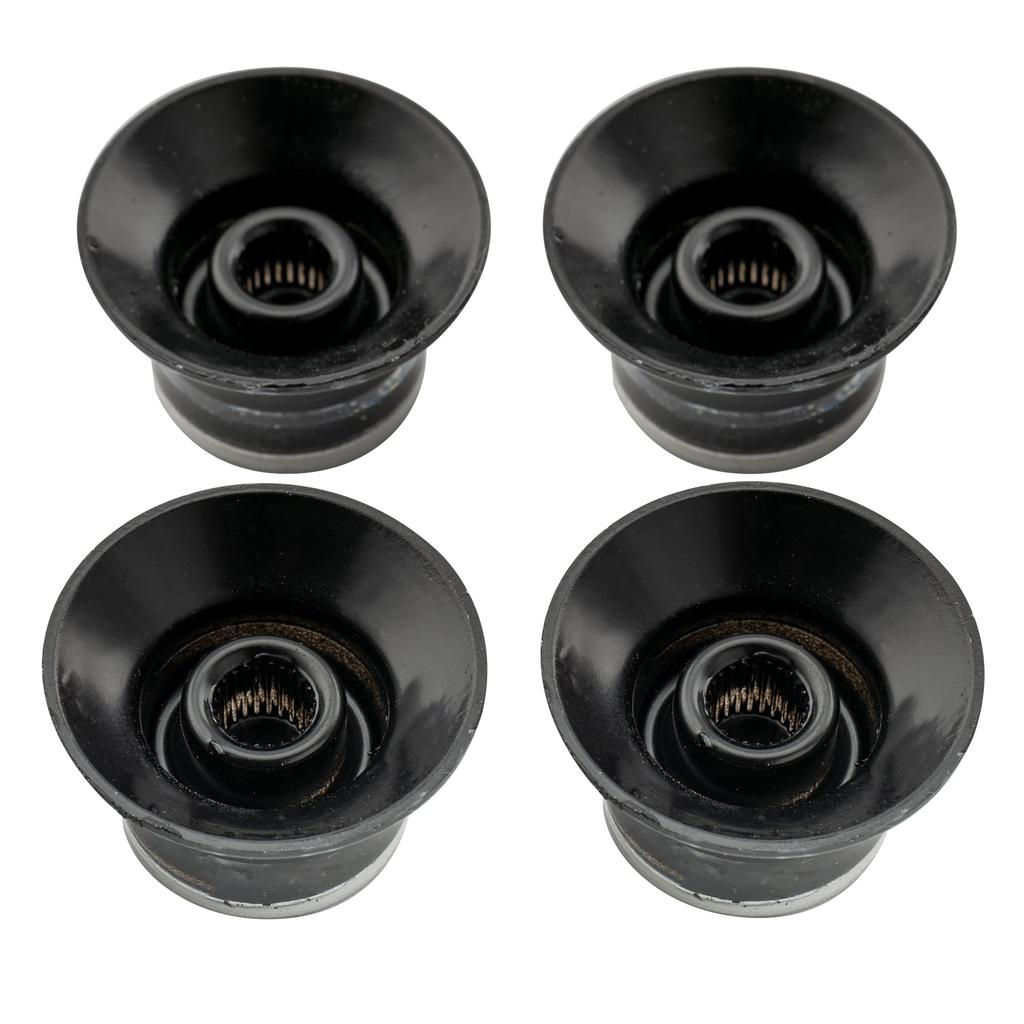 Musiclily Pro Left-Handed Inch-Size 2 Volume and 2 Tone Reflector Knobs for USA Les Paul and SG Guitars, Black/Silver Top (Set of 4)