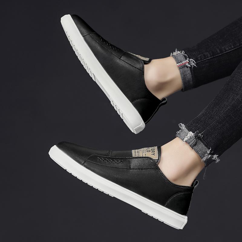 Fashion New Genuine Leather Men's Shoes Spring Winter Casual Shoes for Men Business Work Office Lace-up Men Sneakers Classic White Shoes