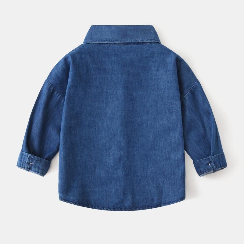Boys Denim Shirt Autumn New Style Spring and Autumn Baby Long-sleeved Shirt Korean Children's Top Western Style Handsome