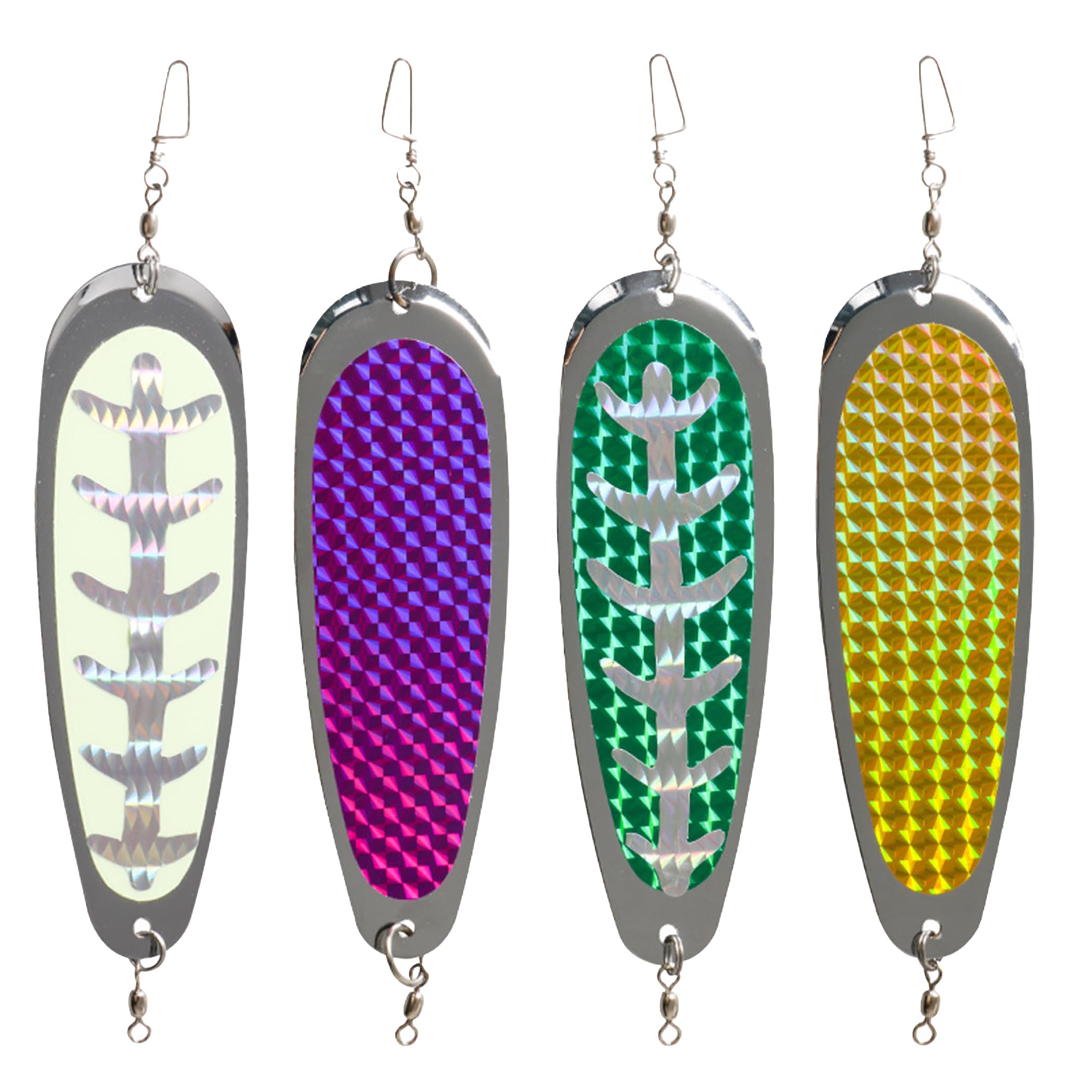 

HAMILO Trolling Dodger Fishing Tackle with Snaps, 4-Color Set