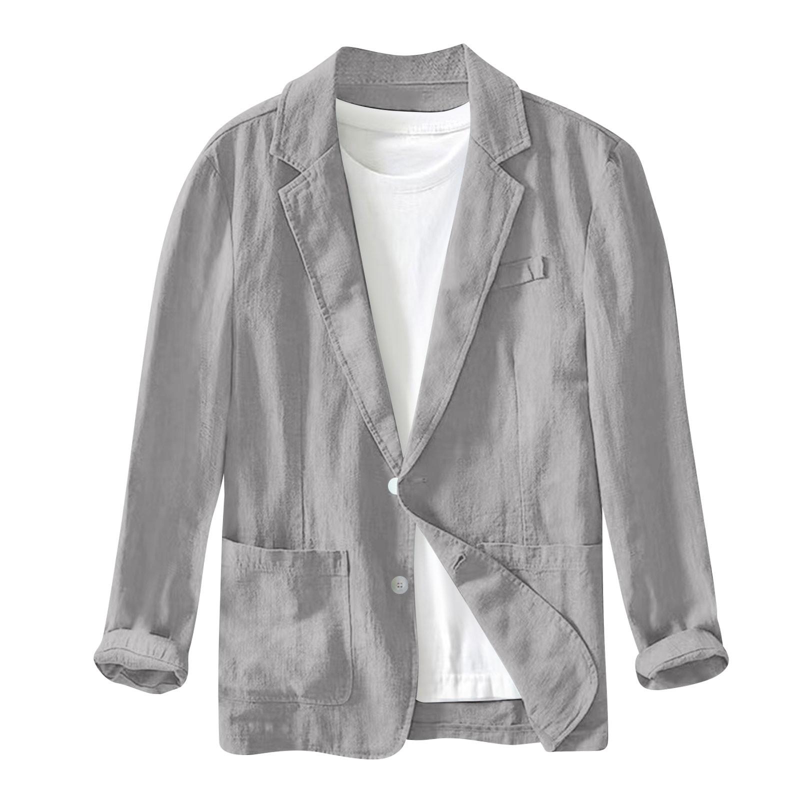 

Мужская повседневная модная куртка, однотонная, с длинным рукавом, с карманами XXXL светло-серый