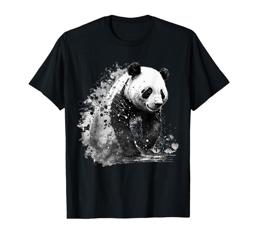 

Panda Drawing Animal Print Art Animal Lovers Panda T-Shirt 4XL
