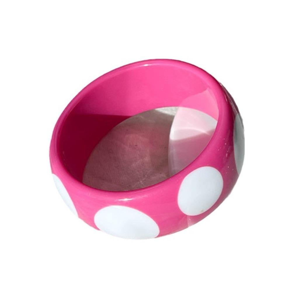 Wave Point Acrylic Open Bangle Rose Red Y2K Hand Ring Heterotypic Wide Bracelet  Women Girls