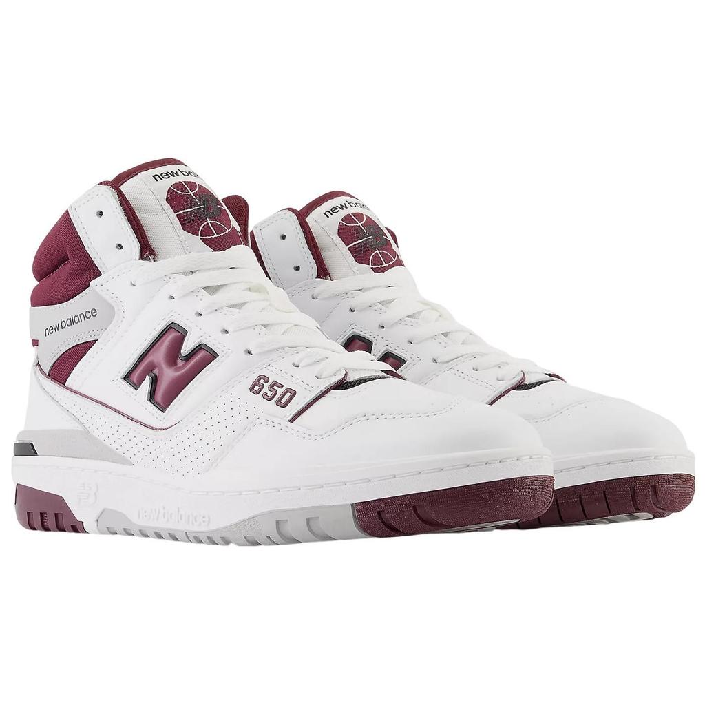 New Balance 650R Weiß Burgund Unisex Sneakers Raincloud BB650RCH