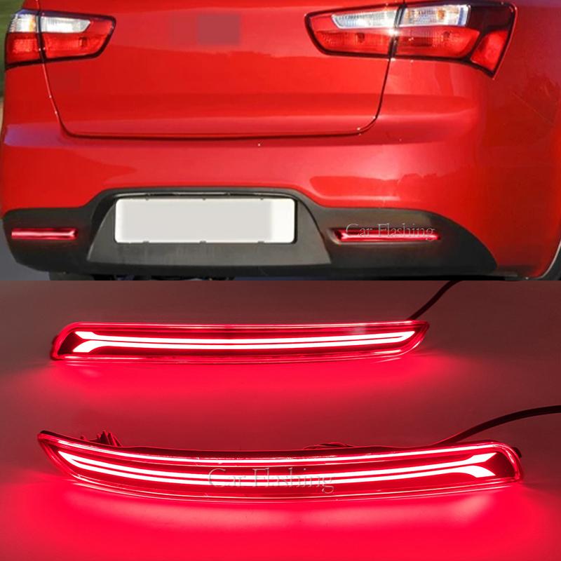 1 Set LED Rear Bumper Reflector Light Driving Brake Turn Signl Lamp For KIA RIO Sedan 4 Doors 2012 2013 2014 2015