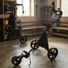 Three-Wheel Golf Push Trolley Water Bottle Holder 3-Wheel Golf Push Trolley Sports Gear Spoked Wheels Easy Fold